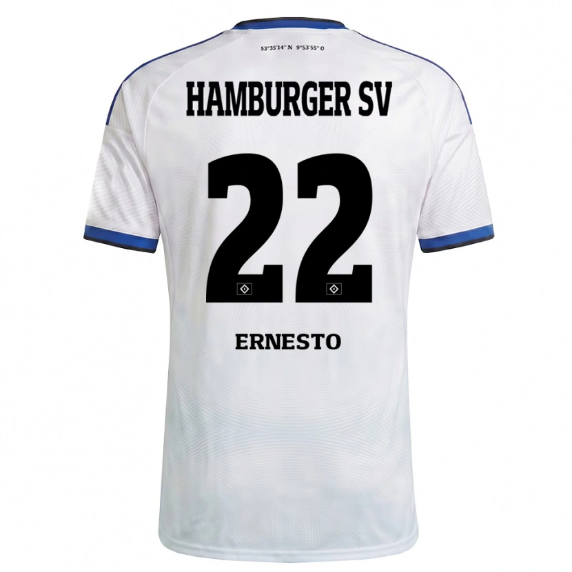 DanxenキッズJorge Ernesto#22ホワイト ブラック ブルーホームシャツ2026/27ジャージーユニフォーム