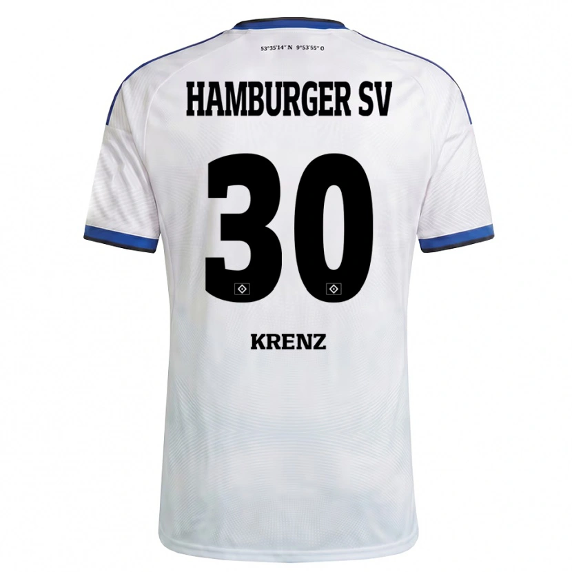 DanxenキッズJamie Krenz#30ホワイト ブラック ブルーホームシャツ2026/27ジャージーユニフォーム