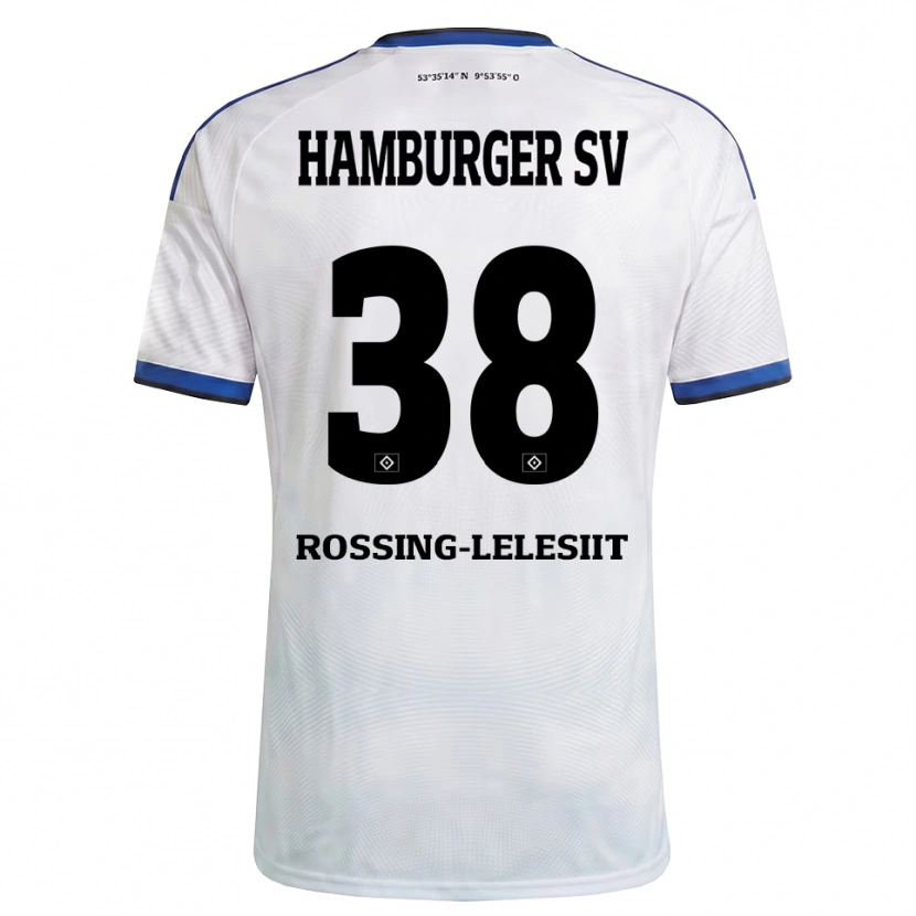 DanxenキッズAlexander Røssing-Lelesiit#38ホワイト ブラック ブルーホームシャツ2026/27ジャージーユニフォーム
