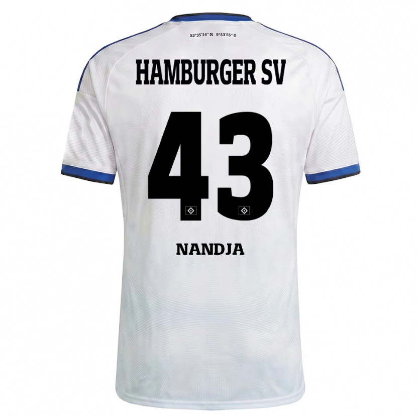 Danxenキッズシャフィク・ナンジャ#43ホワイト ブラック ブルーホームシャツ2026/27ジャージーユニフォーム