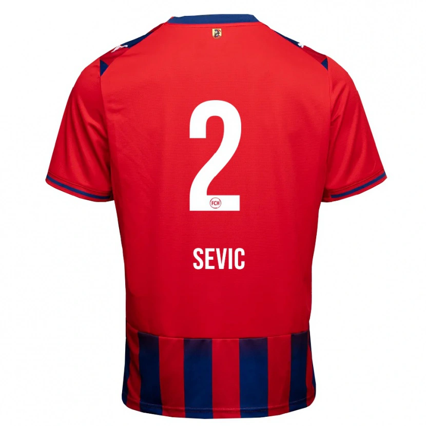 DanxenキッズAndrej Sevic#2ロイヤルブルー ホワイト レッドホームシャツ2026/27ジャージーユニフォーム