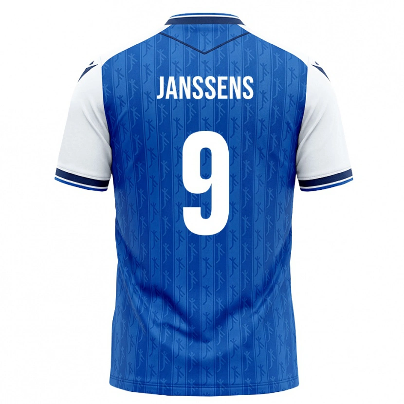 Danxenキッズジル・ヤンセンス#9ロイヤルブルー ホワイトホームシャツ2026/27ジャージーユニフォーム