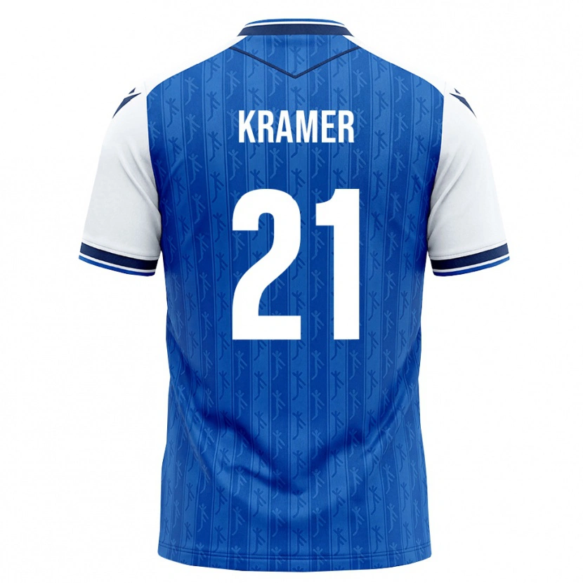 DanxenキッズEmil Kramer#21ロイヤルブルー ホワイトホームシャツ2026/27ジャージーユニフォーム