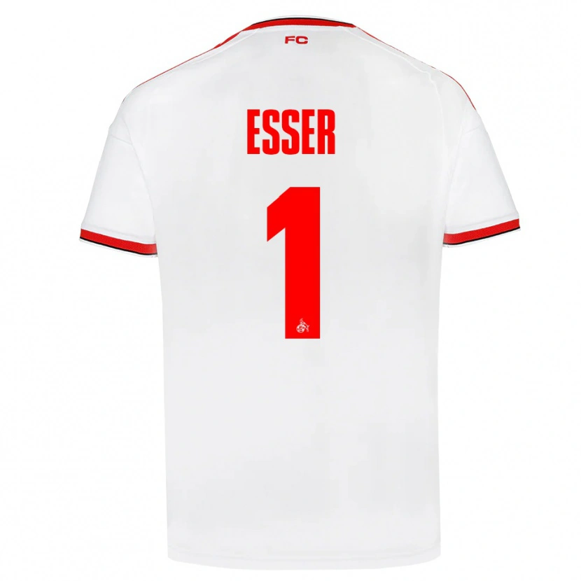 DanxenキッズJacob Esser#1ホワイト レッド ブラックホームシャツ2026/27ジャージーユニフォーム