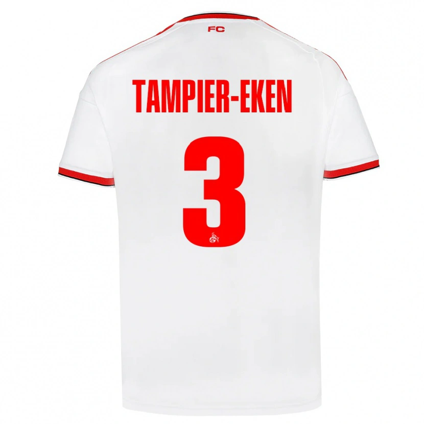 DanxenキッズPierre Tampier-Eken#3ホワイト レッド ブラックホームシャツ2026/27ジャージーユニフォーム