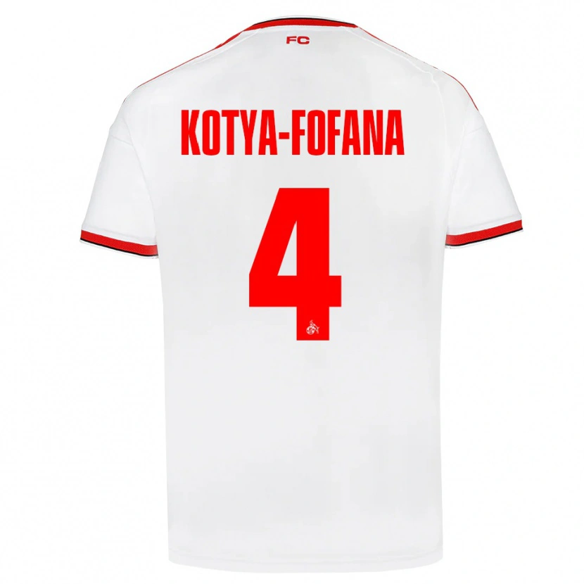 DanxenキッズAssad Kotya-Fofana#4ホワイト レッド ブラックホームシャツ2026/27ジャージーユニフォーム