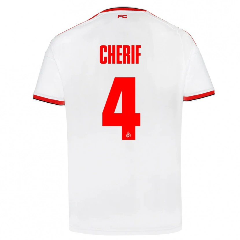 DanxenキッズHamed Cherif#4ホワイト レッド ブラックホームシャツ2026/27ジャージーユニフォーム