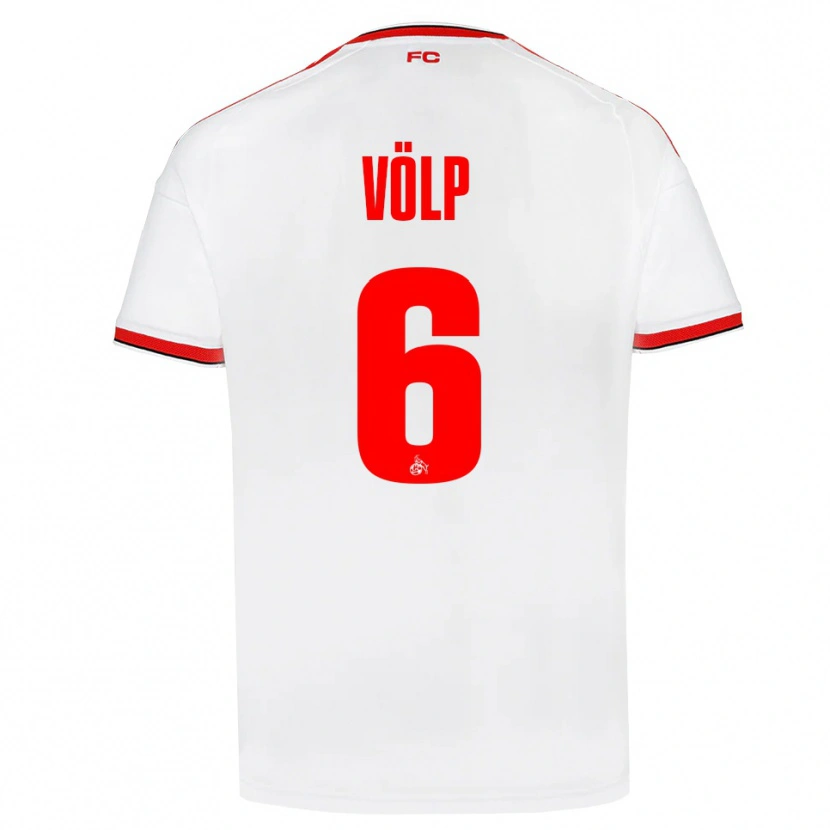 DanxenキッズLennard Völp#6ホワイト レッド ブラックホームシャツ2026/27ジャージーユニフォーム