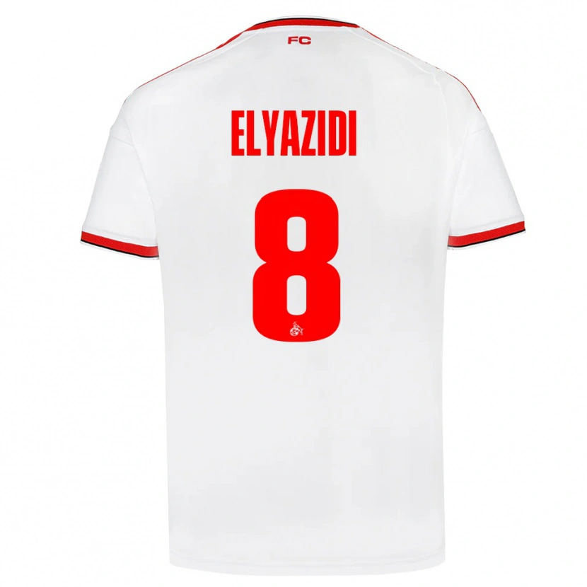 DanxenキッズIlias Elyazidi#8ホワイト レッド ブラックホームシャツ2026/27ジャージーユニフォーム