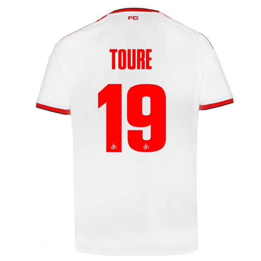 DanxenキッズSafyan Toure#19ホワイト レッド ブラックホームシャツ2026/27ジャージーユニフォーム