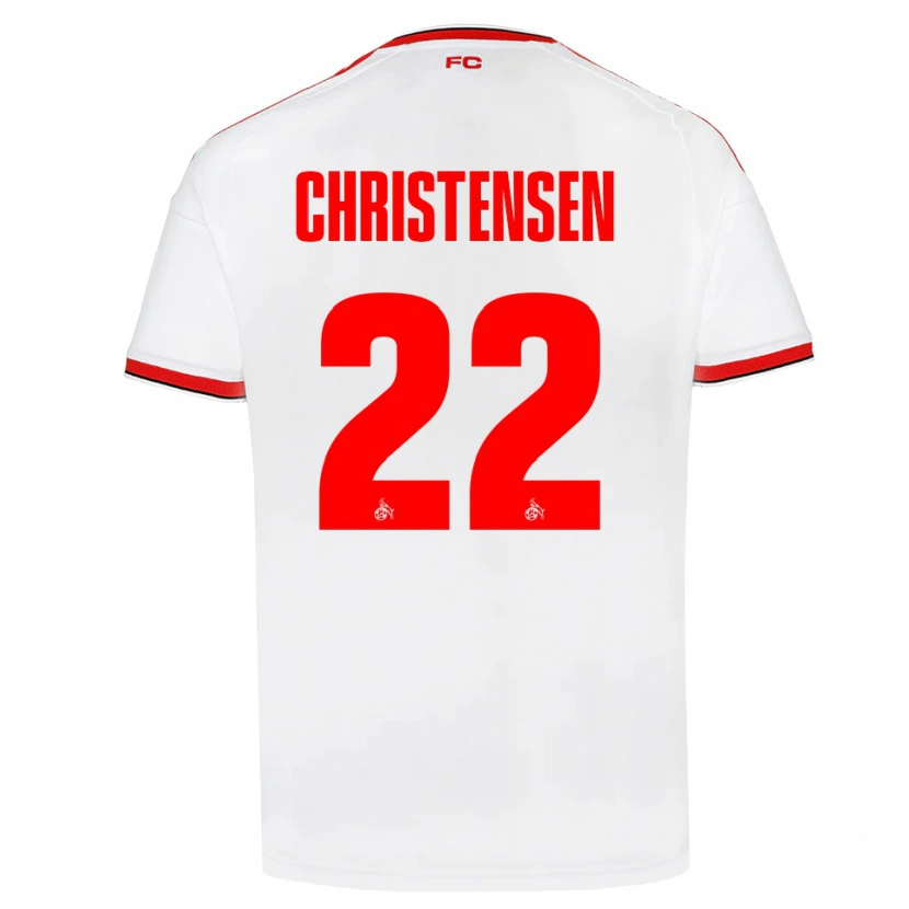 Danxenキッズヤコブ・スティーン・クリステンセン#22ホワイト レッド ブラックホームシャツ2026/27ジャージーユニフォーム