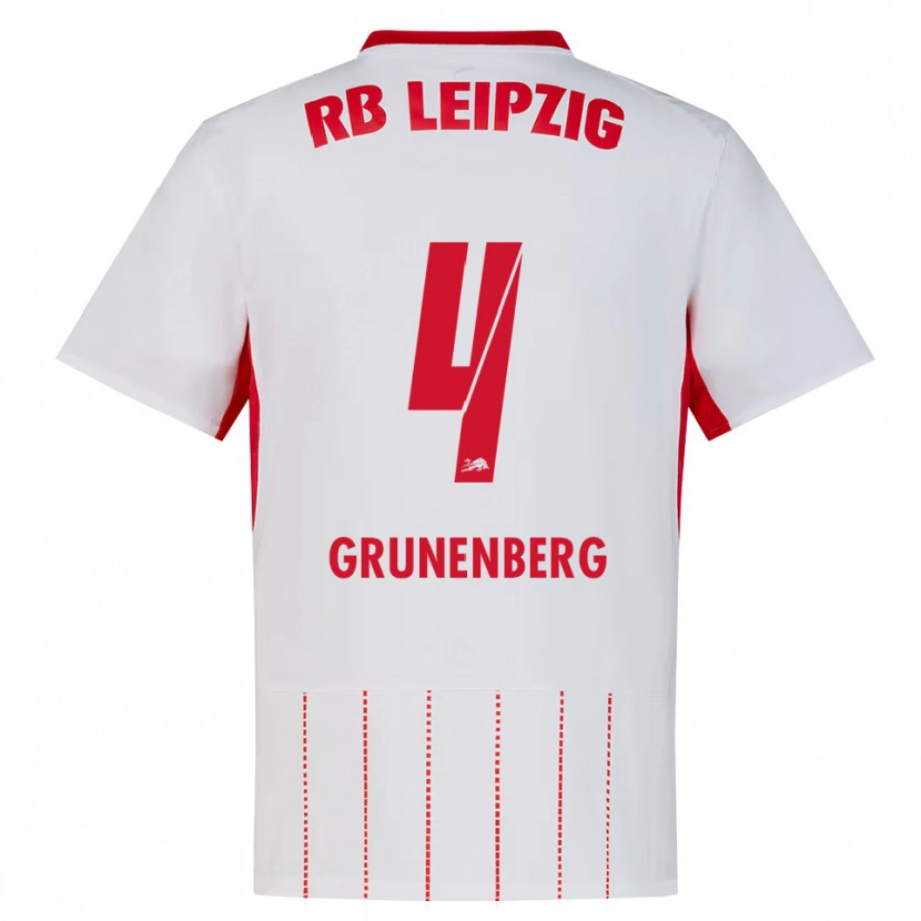 DanxenキッズRucy Grunenberg#4レッド ホワイト イエローホームシャツ2026/27ジャージーユニフォーム