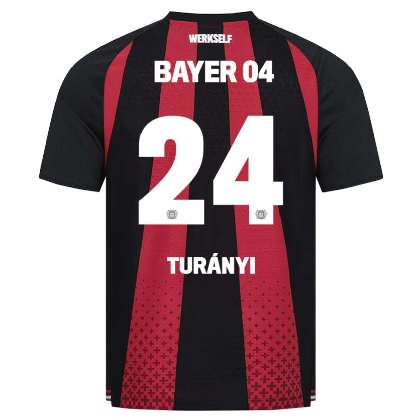 DanxenキッズLilla Turányi#24ブラック ホワイト レッドホームシャツ2026/27ジャージーユニフォーム