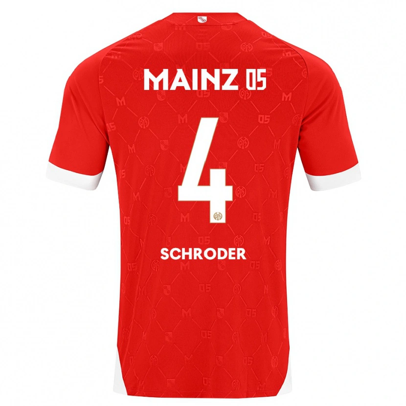 DanxenキッズLara Schröder#4レッド ホワイトホームシャツ2026/27ジャージーユニフォーム