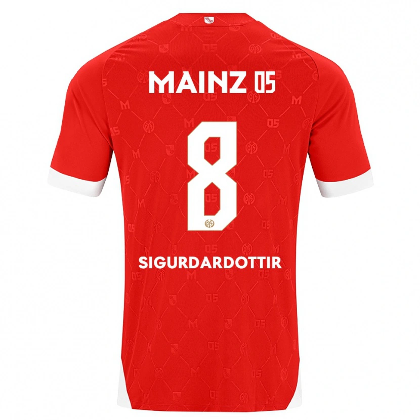 DanxenキッズHeiðrún Sigurðardóttir#8レッド ホワイトホームシャツ2026/27ジャージーユニフォーム