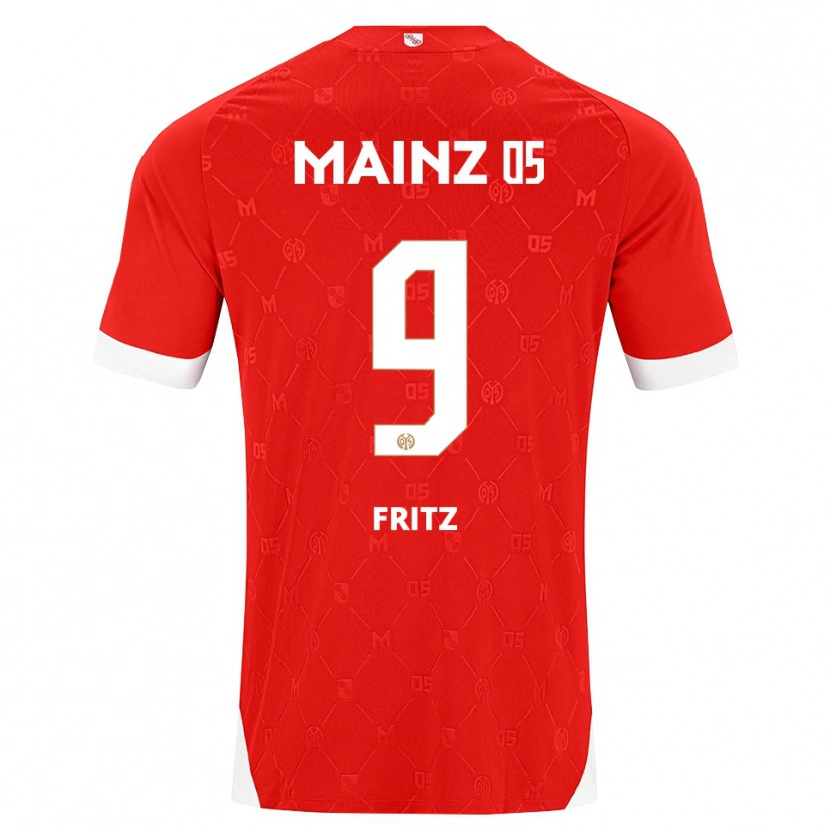 DanxenキッズApril Fritz#9レッド ホワイトホームシャツ2026/27ジャージーユニフォーム