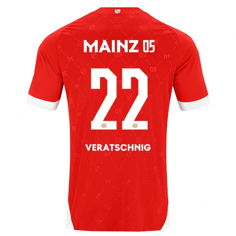 DanxenキッズNikolas Veratschnig#22レッド ホワイトホームシャツ2026/27ジャージーユニフォーム