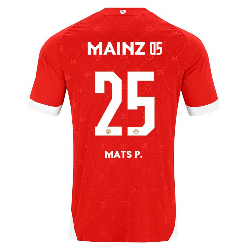 DanxenキッズMats Preßler#25レッド ホワイトホームシャツ2026/27ジャージーユニフォーム