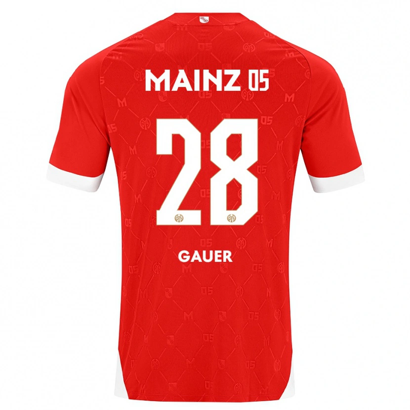Danxenキッズルーク・ケビン・ガウアー#28レッド ホワイトホームシャツ2026/27ジャージーユニフォーム