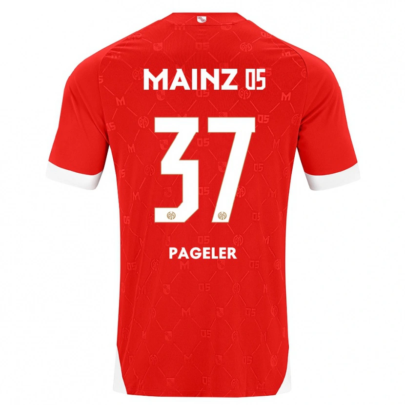 DanxenキッズMaja Pageler#37レッド ホワイトホームシャツ2026/27ジャージーユニフォーム