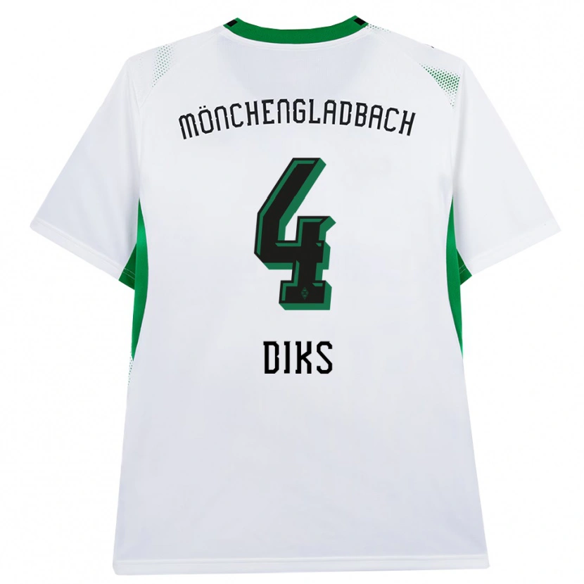 Danxenキッズケヴィン・ディクス#4ホワイト ブラック グリーンホームシャツ2026/27ジャージーユニフォーム