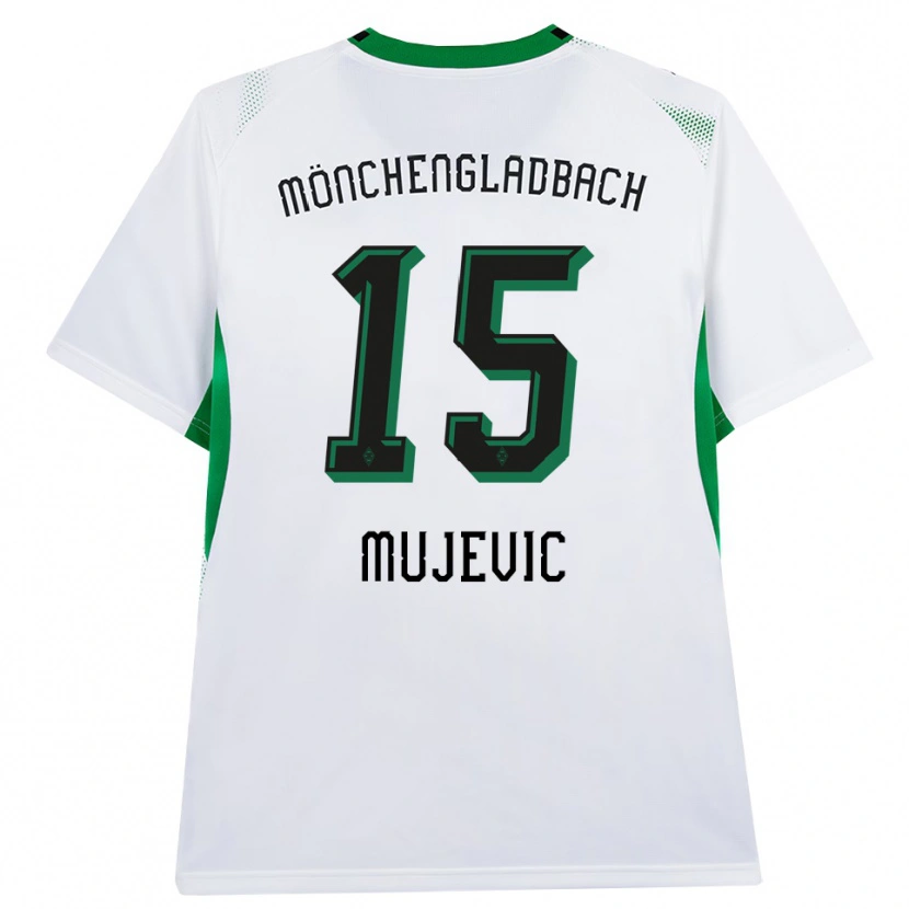 DanxenキッズSamin Mujevic#15ホワイト ブラック グリーンホームシャツ2026/27ジャージーユニフォーム