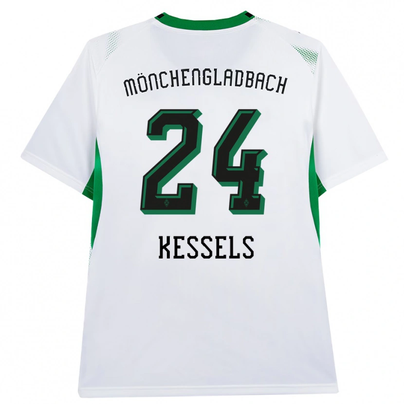 Danxenキッズイムケ・ウィルク・ケッセルズ#24ホワイト ブラック グリーンホームシャツ2026/27ジャージーユニフォーム