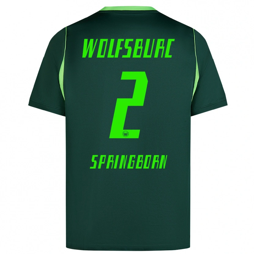 DanxenキッズNoah Springborn#2ダークグリーン ホワイトホームシャツ2026/27ジャージーユニフォーム