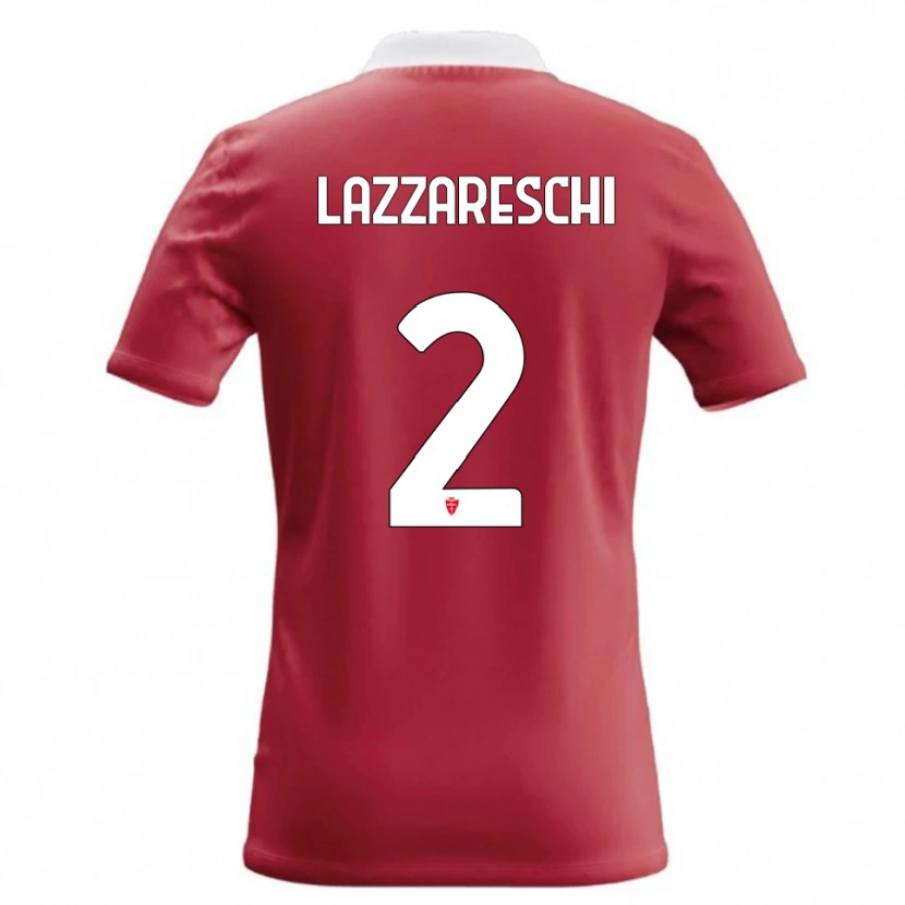 DanxenキッズAndrea Lazzareschi#2赤 白ホームシャツ2026/27ジャージーユニフォーム