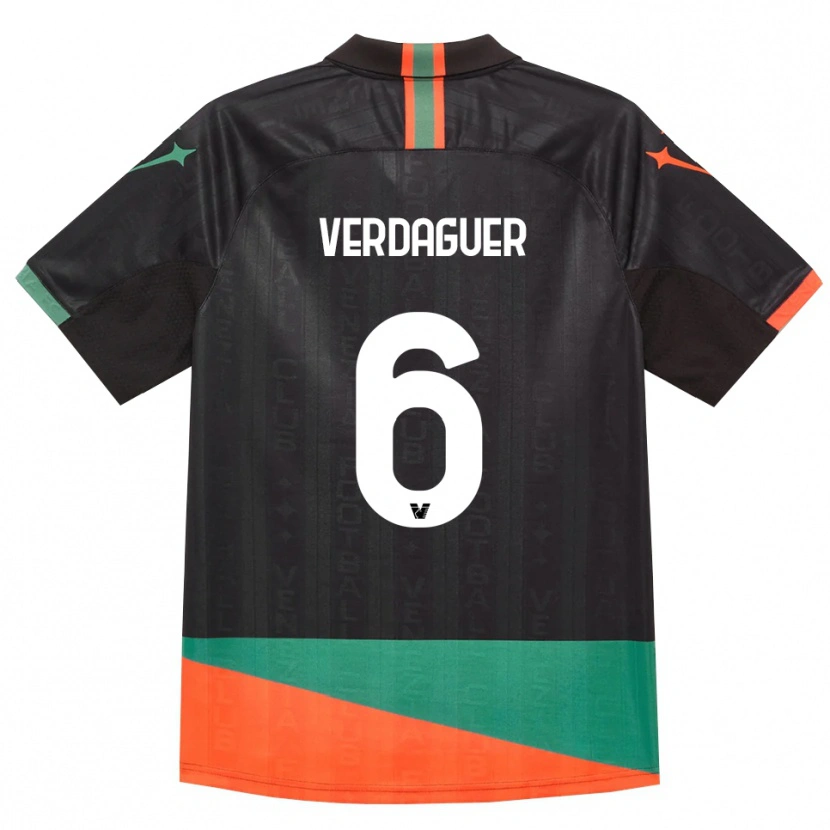 DanxenキッズJudith Verdaguer#6ブラック オレンジ グリーンホームシャツ2026/27ジャージーユニフォーム