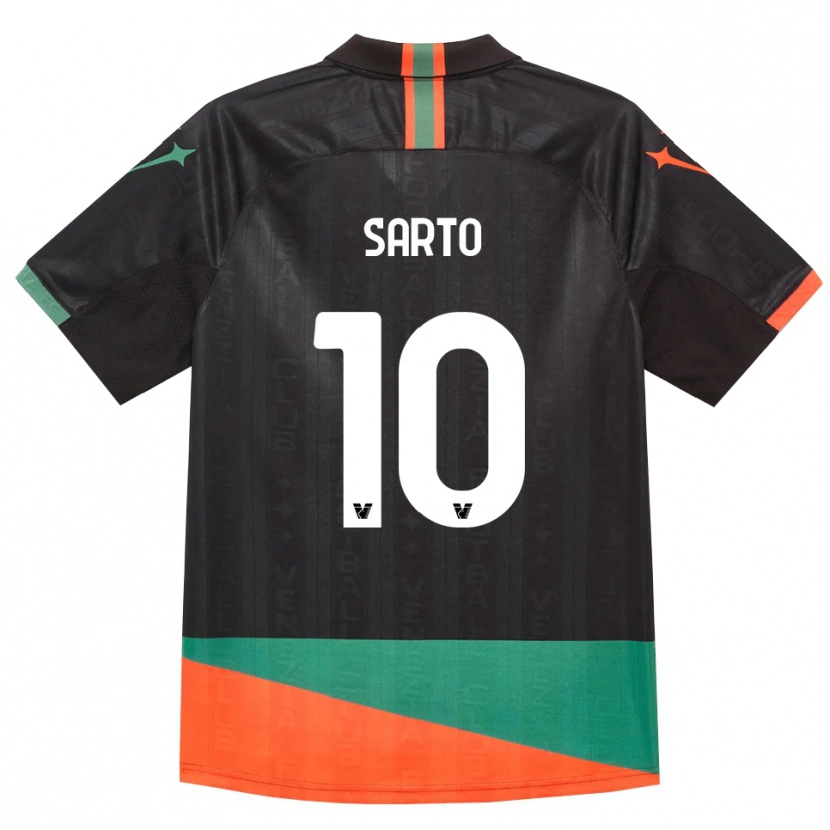 DanxenキッズGabriel Sarto#10ブラック オレンジ グリーンホームシャツ2026/27ジャージーユニフォーム