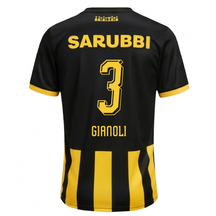 DanxenキッズMartín Gianoli#3黒 黄色ホームシャツ2026/27ジャージーユニフォーム