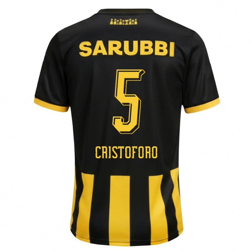 Danxenキッズセバスティアン・クリストフォロ#5黒 黄色ホームシャツ2026/27ジャージーユニフォーム