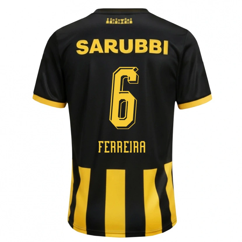 Danxenキッズルーカス・フェレイラ#6黒 黄色ホームシャツ2026/27ジャージーユニフォーム
