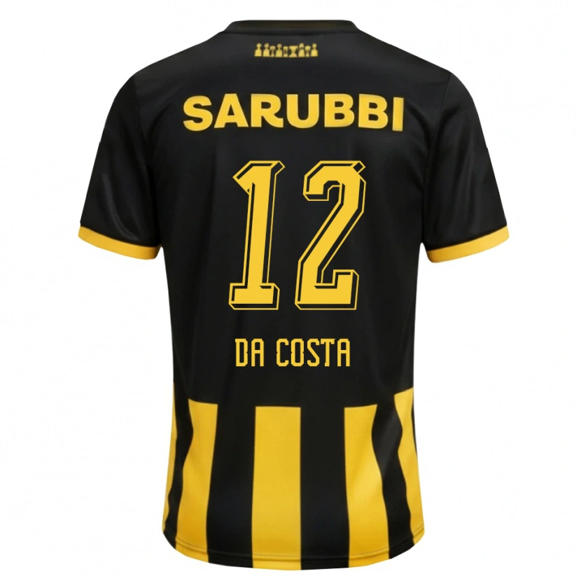 DanxenキッズPaulo Da Costa#12黒 黄色ホームシャツ2026/27ジャージーユニフォーム