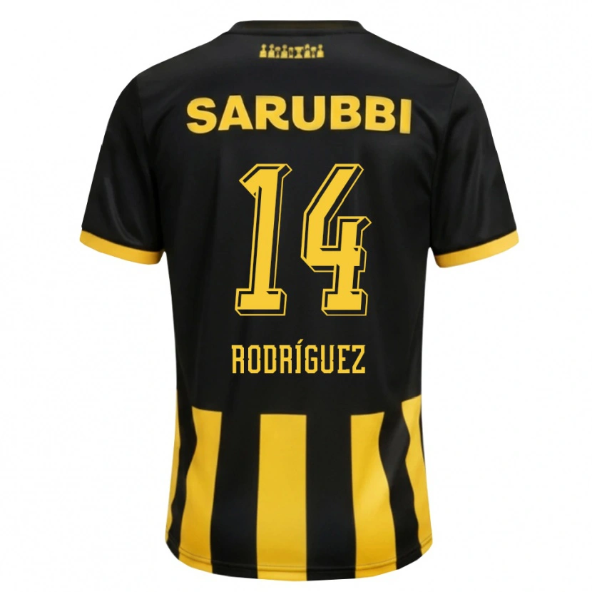 Danxenキッズケビン・ロドリゲス#14黒 黄色ホームシャツ2026/27ジャージーユニフォーム