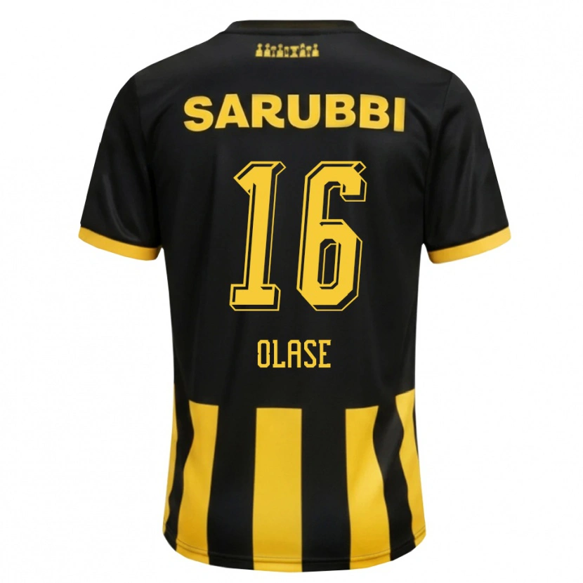 DanxenキッズTomás Olase#16黒 黄色ホームシャツ2026/27ジャージーユニフォーム