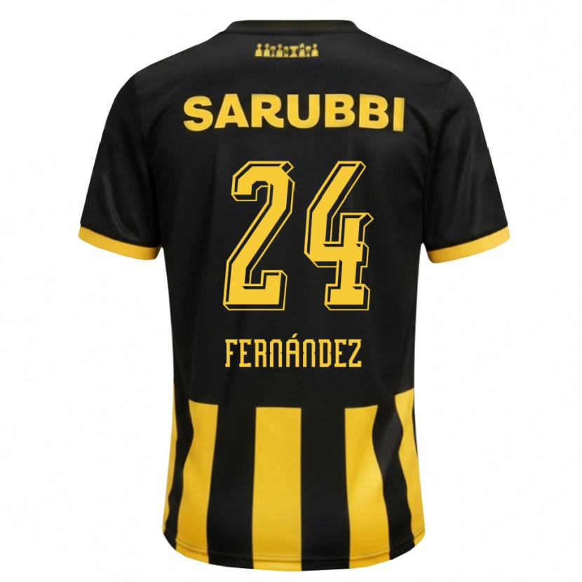 DanxenキッズFaustino Fernández#24黒 黄色ホームシャツ2026/27ジャージーユニフォーム