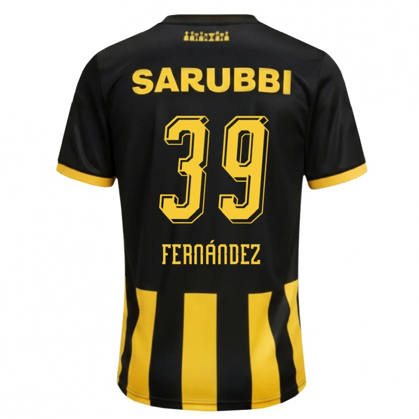 DanxenキッズFrancisco Fernández#39黒 黄色ホームシャツ2026/27ジャージーユニフォーム