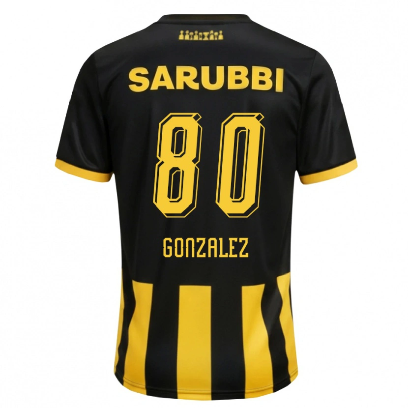 Danxenキッズフランコ・ゴンサレス#80黒 黄色ホームシャツ2026/27ジャージーユニフォーム