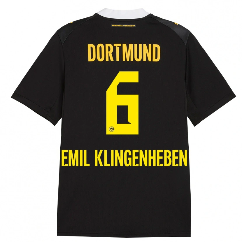 DanxenキッズMaximilian Emil Klingenheben#6ブラック レッド イエローアウェイシャツ2026/27ジャージーユニフォーム