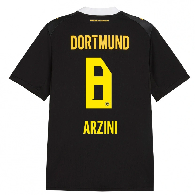 DanxenキッズIlyas Arzini#8ブラック レッド イエローアウェイシャツ2026/27ジャージーユニフォーム