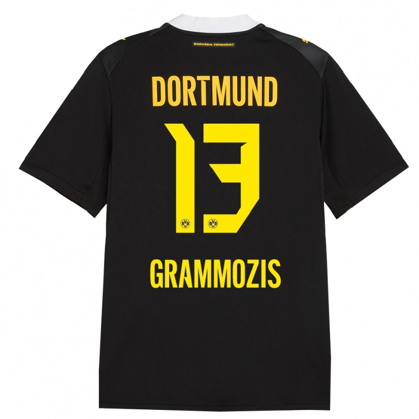 DanxenキッズAthanasios Grammozis#13ブラック レッド イエローアウェイシャツ2026/27ジャージーユニフォーム