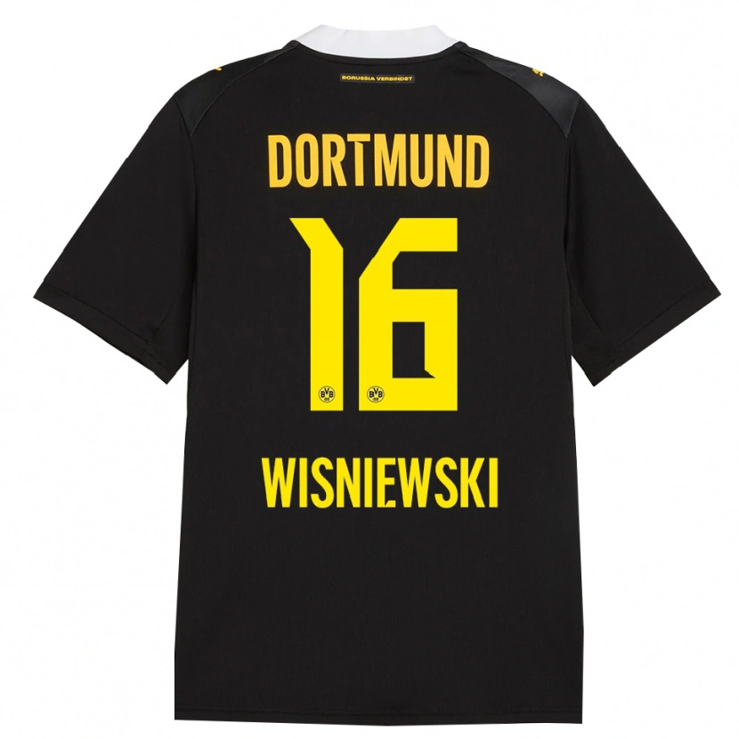 DanxenキッズLucy Wisniewski#16ブラック レッド イエローアウェイシャツ2026/27ジャージーユニフォーム