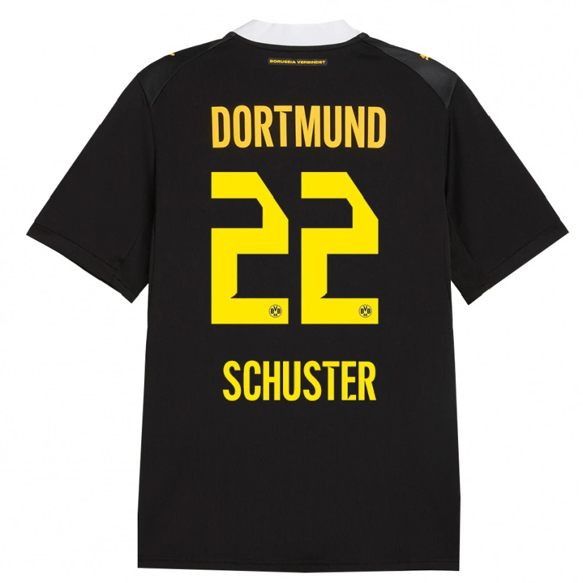 DanxenキッズMelanie Schuster#22ブラック レッド イエローアウェイシャツ2026/27ジャージーユニフォーム