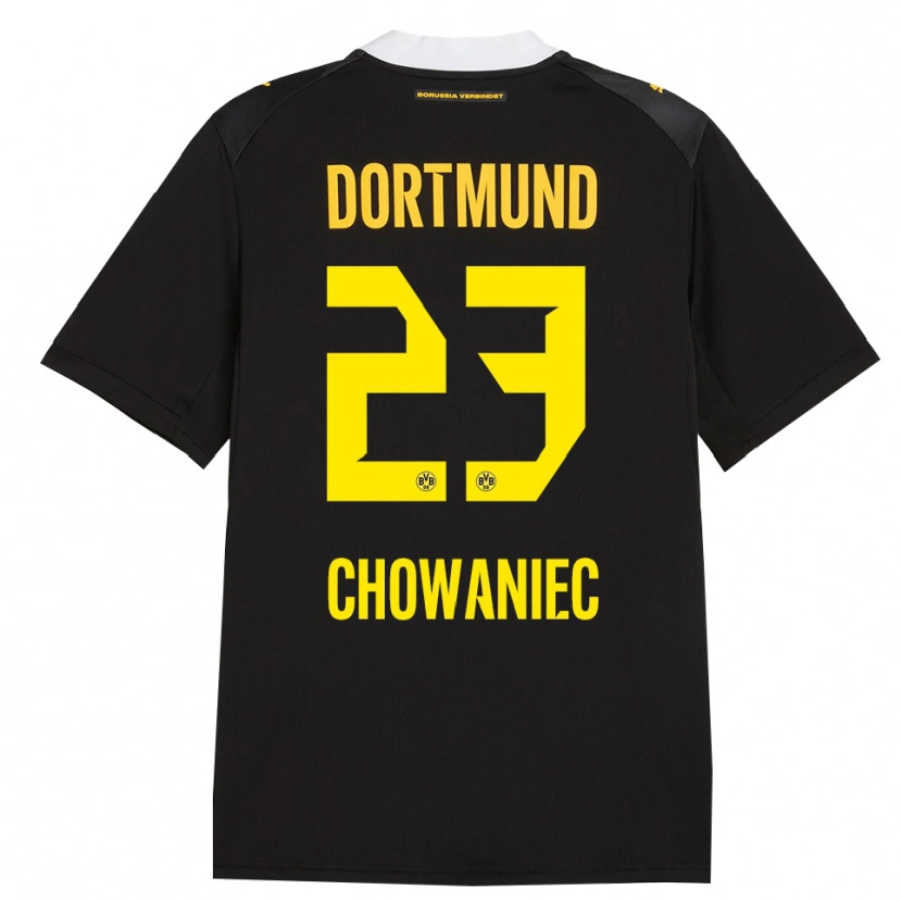 DanxenキッズJonas Chowaniec#23ブラック レッド イエローアウェイシャツ2026/27ジャージーユニフォーム