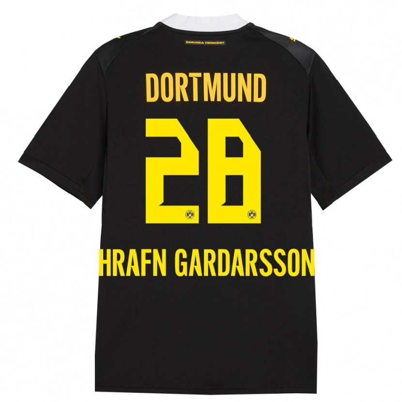 DanxenキッズBjarki Hrafn Gardarsson#28ブラック レッド イエローアウェイシャツ2026/27ジャージーユニフォーム