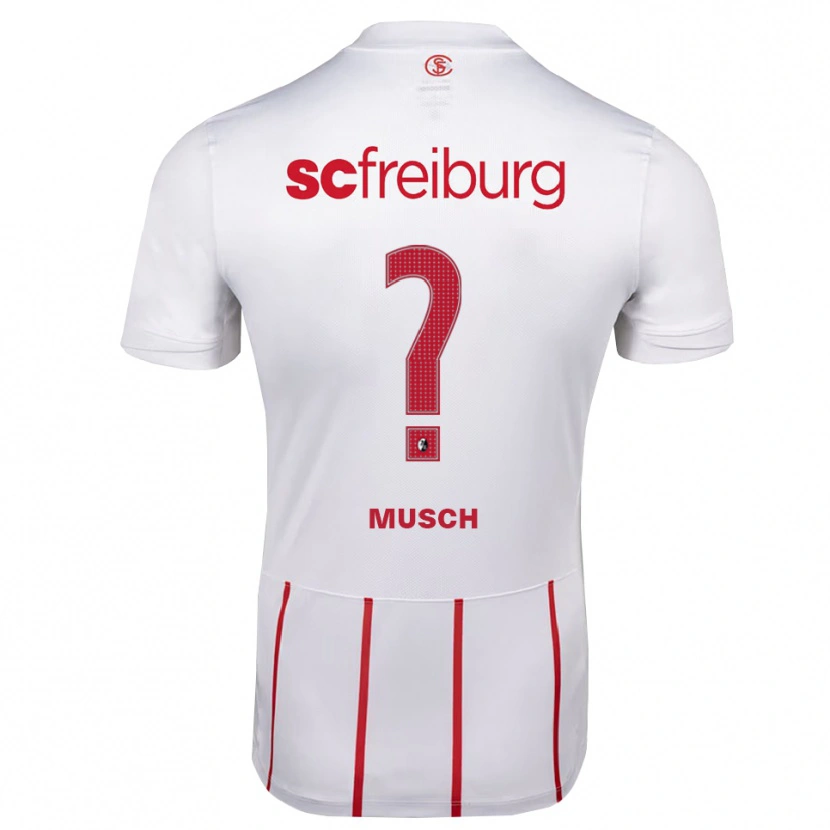 DanxenキッズNiklas Musch#0ホワイト レッド イエローアウェイシャツ2026/27ジャージーユニフォーム
