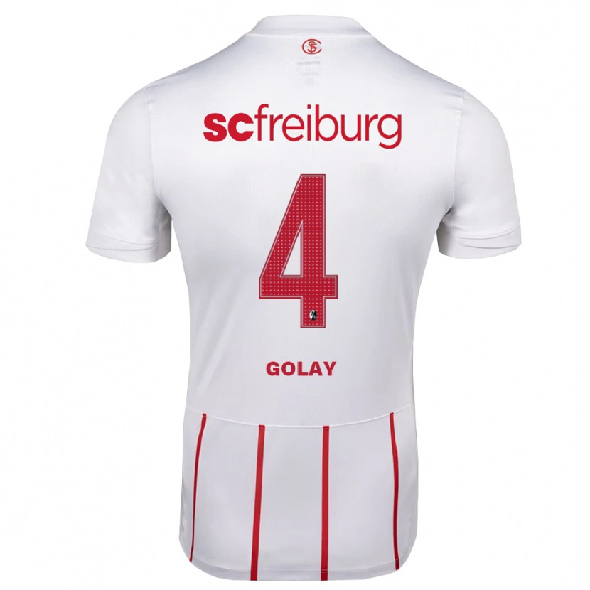 DanxenキッズJonas Golay#4ホワイト レッド イエローアウェイシャツ2026/27ジャージーユニフォーム