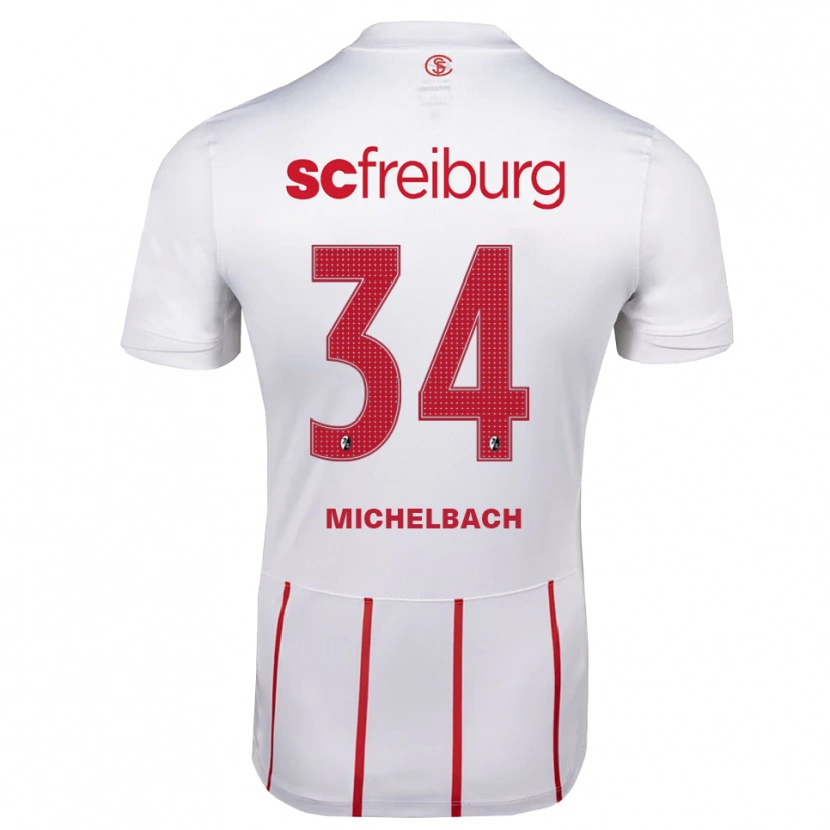 DanxenキッズKilian Michelbach#34ホワイト レッド イエローアウェイシャツ2026/27ジャージーユニフォーム